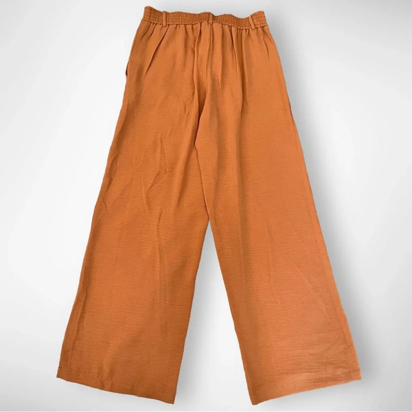 OPHELIA‎ ROE Women's Camel Brown Wide Leg Trousers Size Medium | NWT - Picture 2 of 9